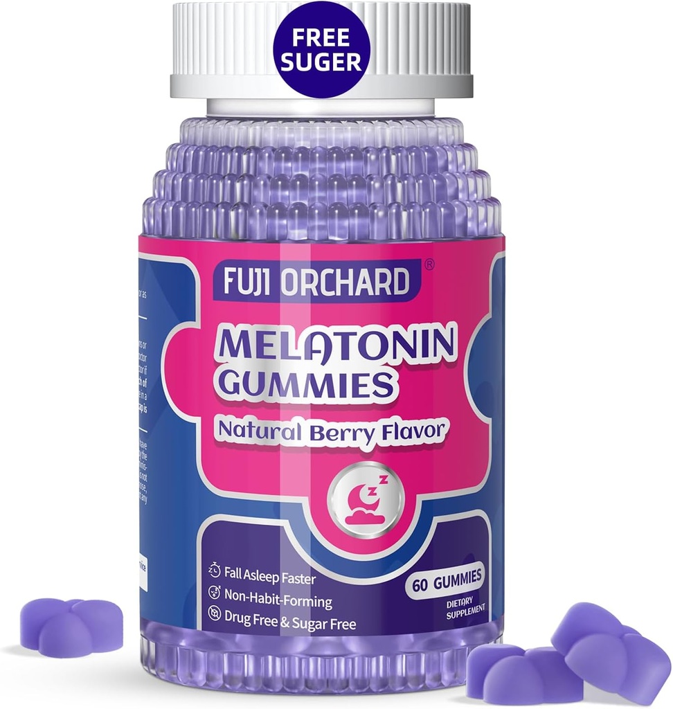 Melatonin Gummys 10mg - 自然睡眠援助 - 睡眠补充 - 糖免费melatonin Gummys 与镁的匹配 帮助你更快地沉睡和保持沉睡 长眠 - 60 Gummys Vegan