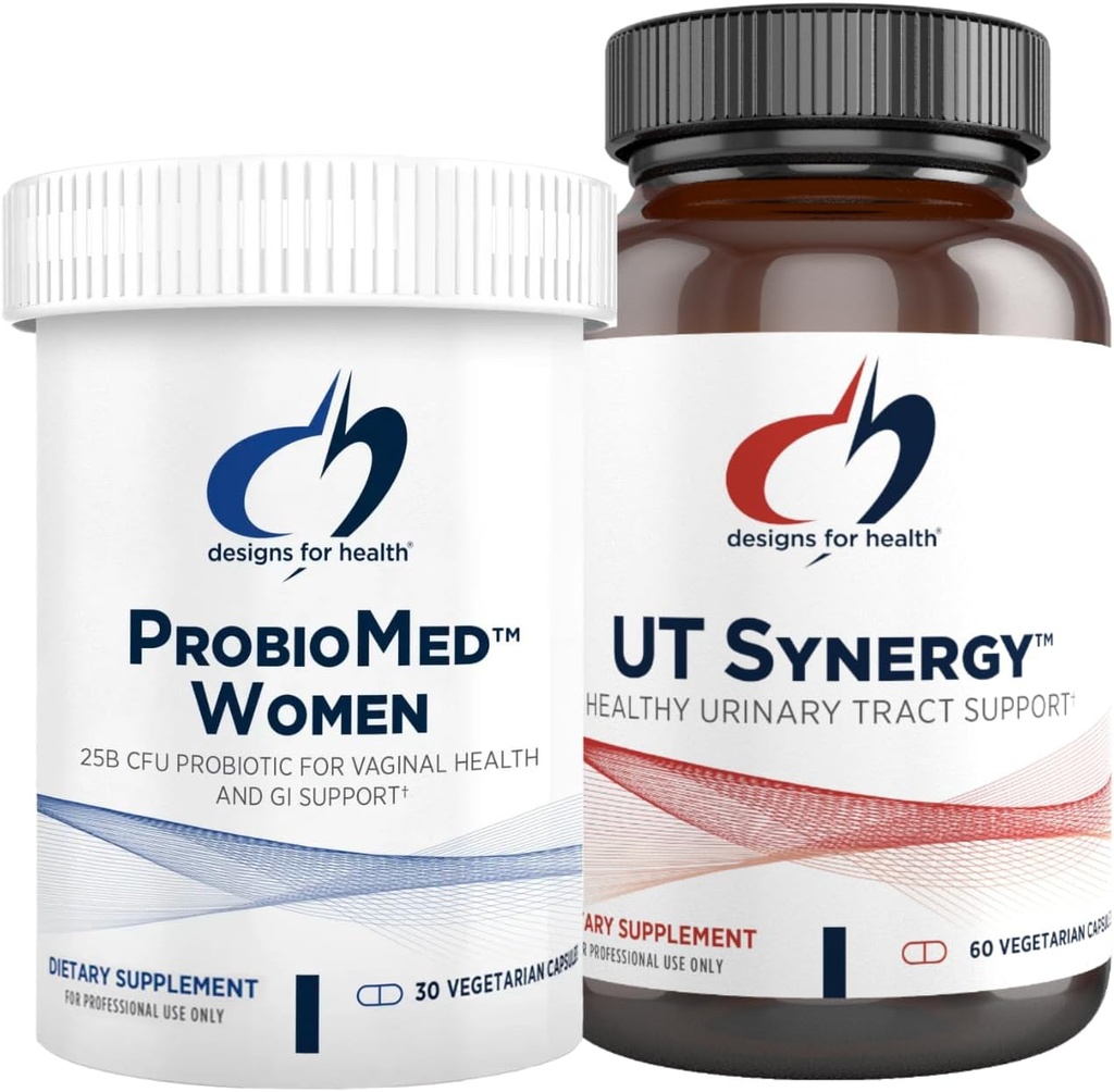 健康阴道Probiotic & UT 支持 Bundle - ProbioMed Women Probioules (30 Capsules) for Gut Health & Vaginal pH, UT 协同(60 Capsules) Urinary Tract 支持 Hibiscus & D-Mannose