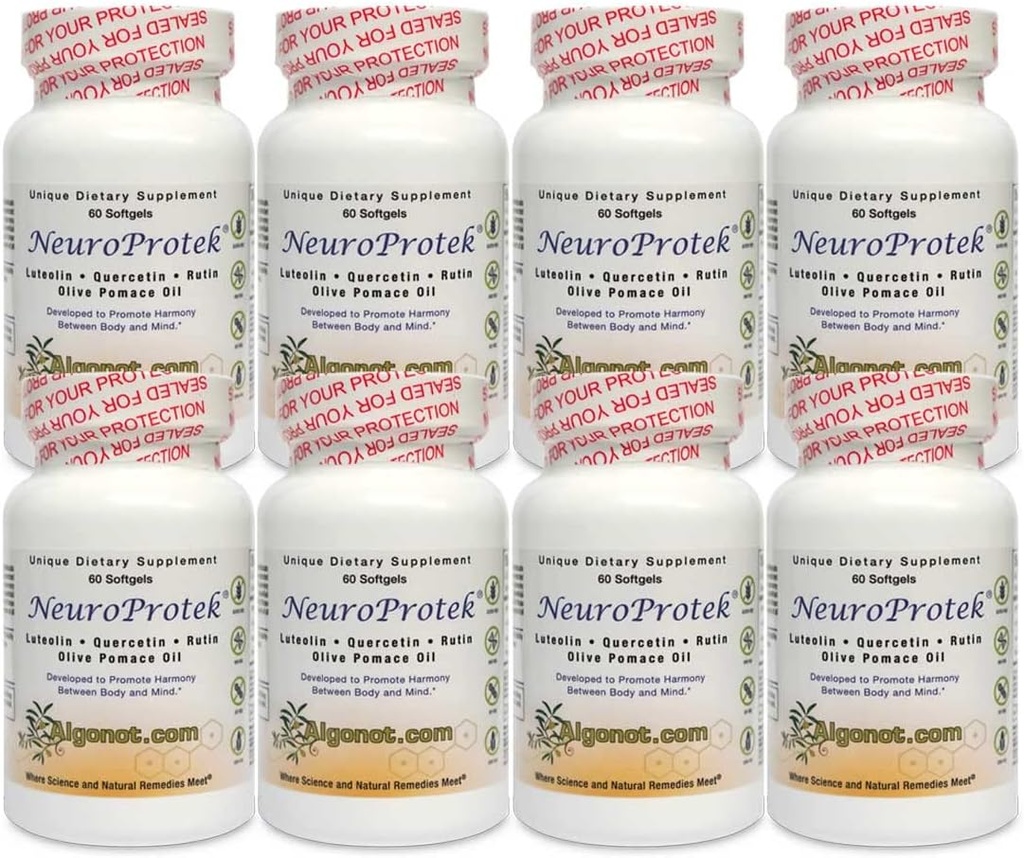Algonot Neuroprotek 8 Pack:唯一使用橄榄油的脂质Luteolin产品. Olive Pomace Oil(减价包)中Luteolin,Quercetin和Rutin的结合