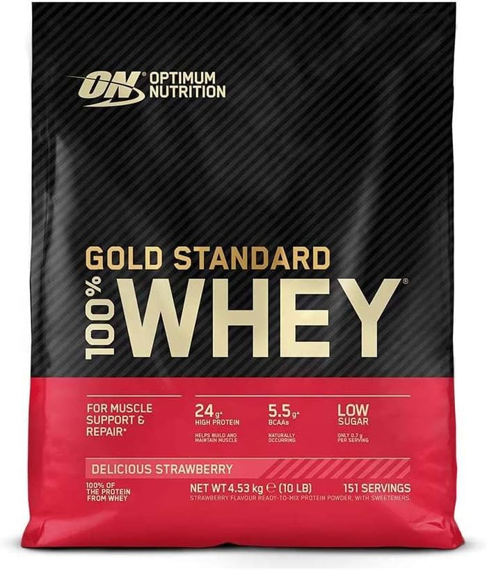 最佳营养金标准 100% Whey蛋白粉 香草冰汁 10英镑(包装 May Vary)