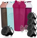 GOMOYO 适配包 - 4-Pack 摇摆瓶带Agitator + 5-Pack 蛋白质漏斗带武警,BPA-Free & Dishwasher安全