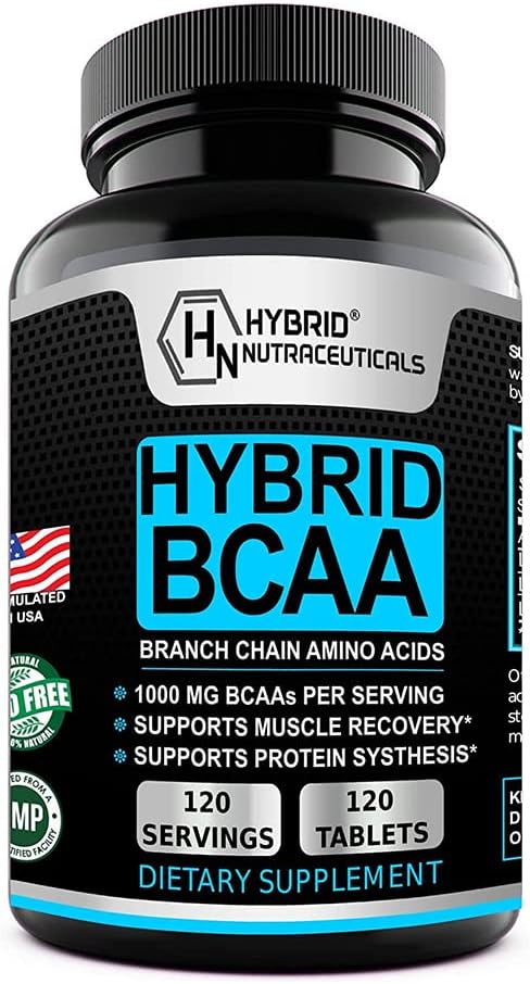 卡巴混合1000mg – BCAs氨基酸补充剂 - 2:1:1 L-Leucine,L-Isoleucine和L-Valine - 非GMO,Vegan - 120 服务