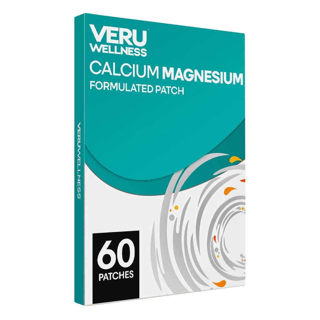 Veru Wellness Calcium Magnesium Plus Daily Patch - D3/K2 Calcium Bone 健康自粘性时间释放补丁(60天)