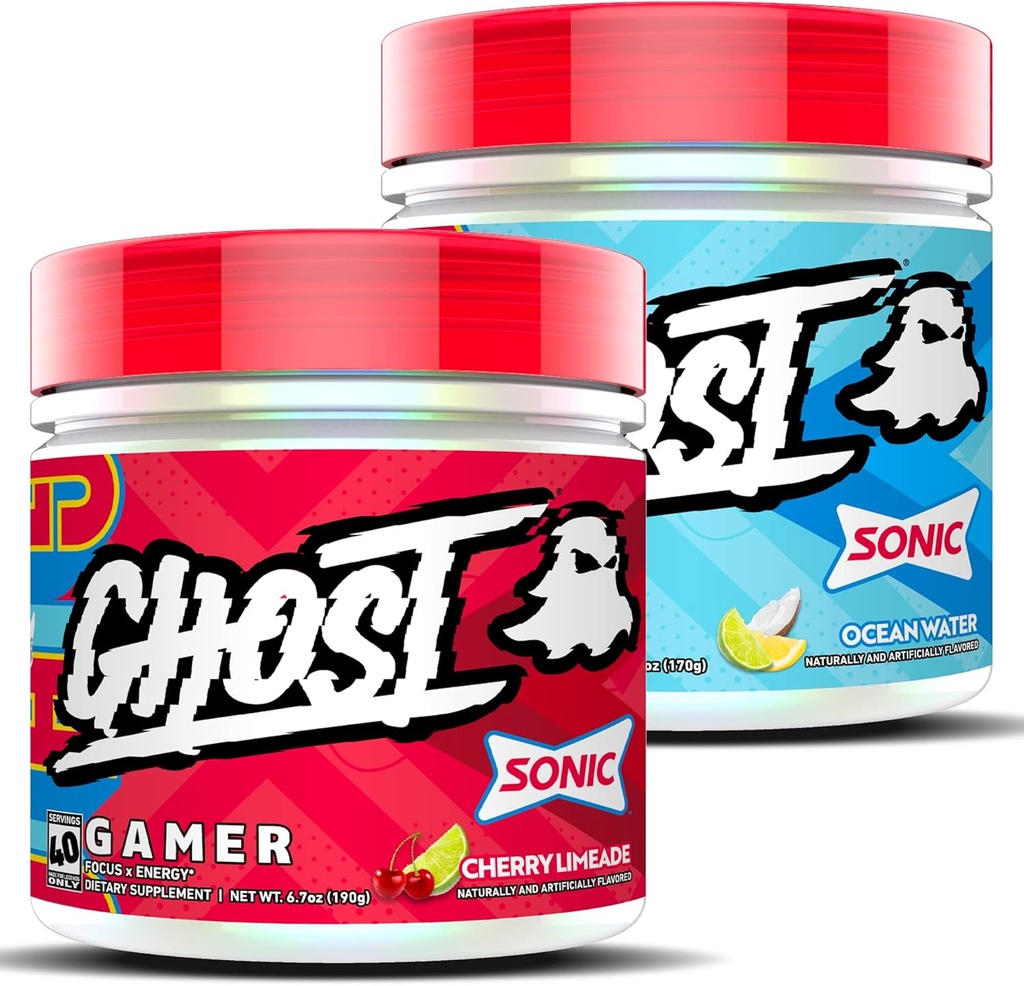 GHOST Gamer Sonic Bundle: 能量和焦点支持公式 - 海洋水和樱桃Limeade