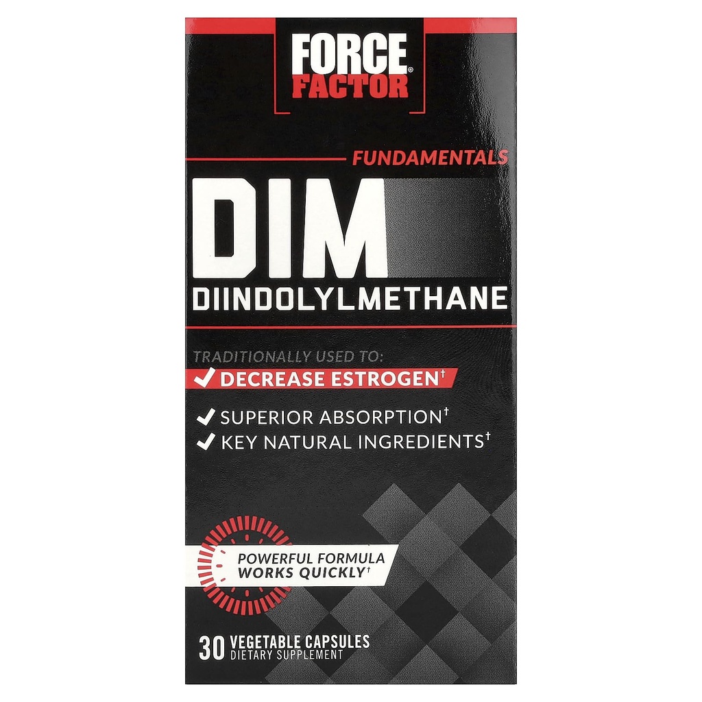 强制因子 DIM 药丸以减少男性的雌激素, Diindolylmethane 配有关键天然成份和高级吸收, Diindolylmethane 300mg, Works Fast, 30 Capsules