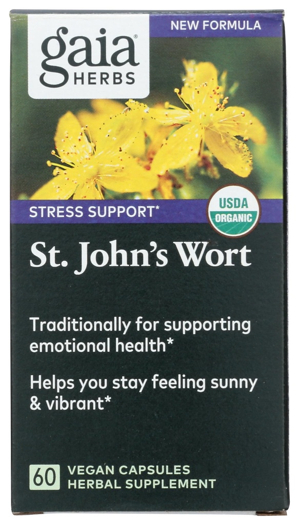 Gaia Herbs St. John's Wort, Vegan Liquid Capsules, 60 Counter - 压力支持促进积极和阳光的摩德