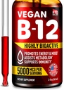 B12 亚语言 5000 mcg 滴水 - 在美国制造 - Vegan B12 维生素 用于能源,Mood & Memory - 高度生物可用 亚语言滴水 - Methiccobalamin for Methology and Men - 2 f. oz.