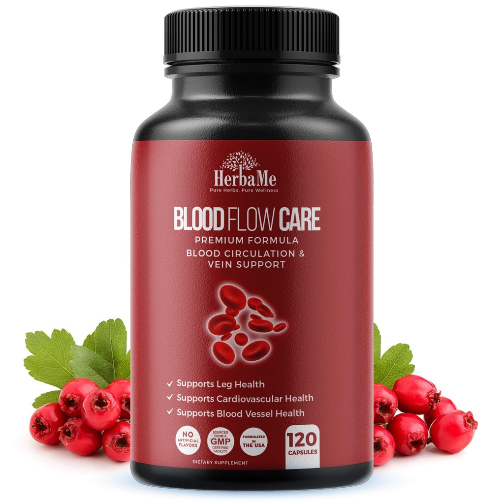 配有Niacin、L-Arginine、Ginger、Cayenne Pepper、Hawthorn、Diosmin、血流药丸的120种血液循环补充剂、支持腿维因、心脏、船只和心血管健康