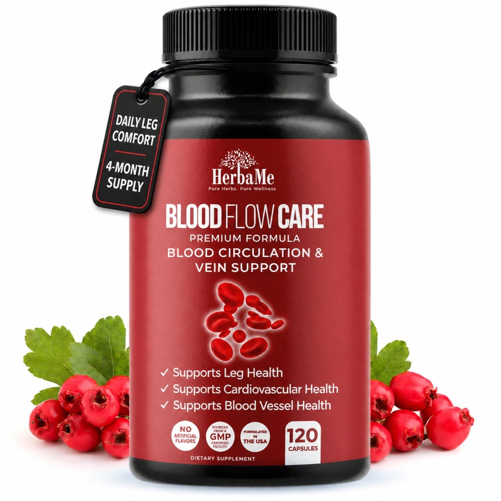 配有Niacin、L-Arginine、Ginger、Cayenne Pepper、Hawthorn、Diosmin、血流药丸的120种血液循环补充剂、支持腿维因、心脏、船只和心血管健康