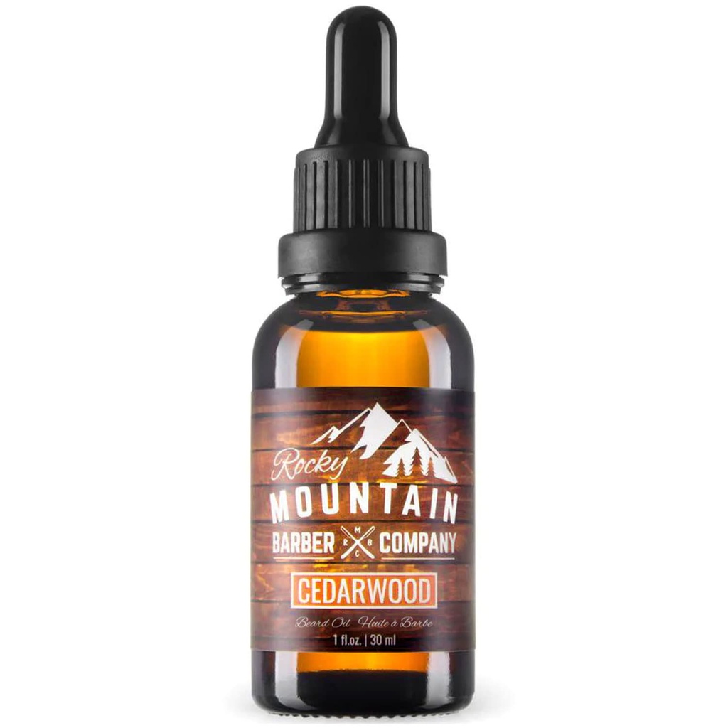 Rocky Mountain Barber Company Men ' s Cedarwood Beard Oil - Featining Grapeshed Oil, Coconut Oil, Argan Oil and Real Cedarwood 基本石油公司
