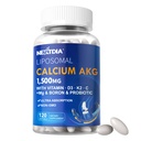 Liposomal Calcium AKG 补充1500mg,配有维生素D3和K2软胶,供女性和男性使用。