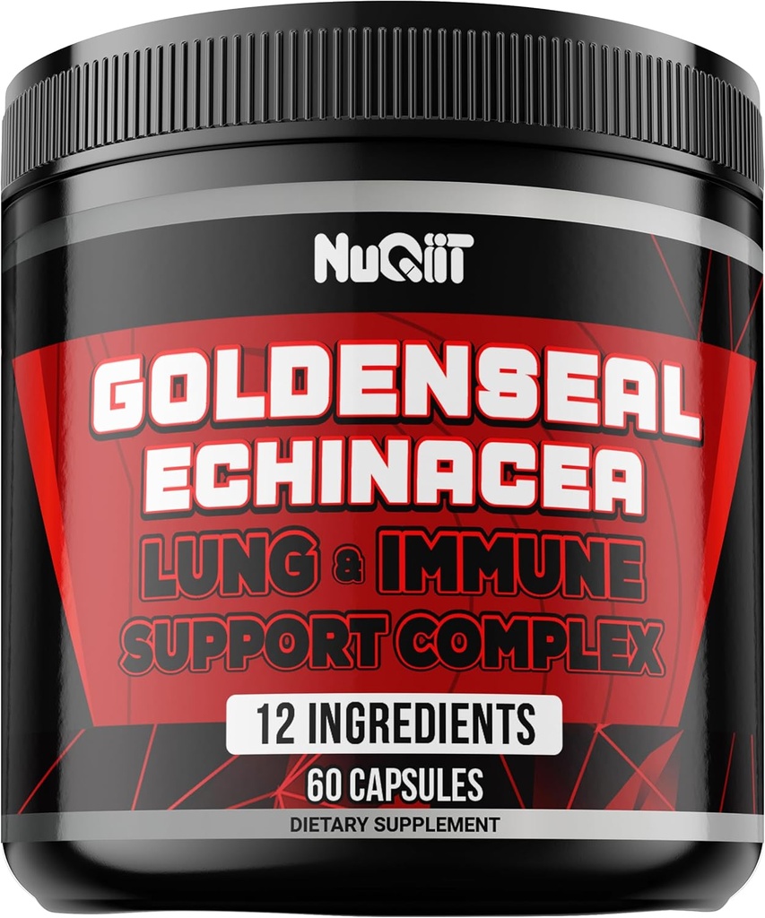 金色根盖与 Echinacea, Panax Ginseng Root, Immune 支持复合体作为老年莓, Garlic Bulb - 60 Capsules - 消化性健康,身体平衡和更多 - 金色根粉