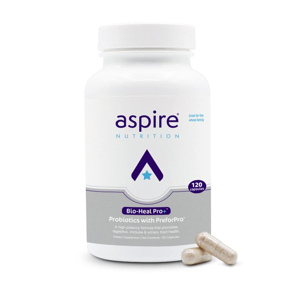 Aspire营养 Bio-Heal Pro+ 6-in-1 Probiotic Capsules 补充 - 妇女、男子和儿童的日常Probiotic公式 - 30天供应