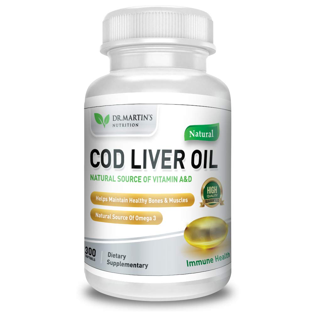 COD Liver Oil → 300 Softgels → Omega 3 Fatty Acids的自然来源 → 三重力量 → 最佳免疫健康,健康骨骼和肌肉饮食补充 →