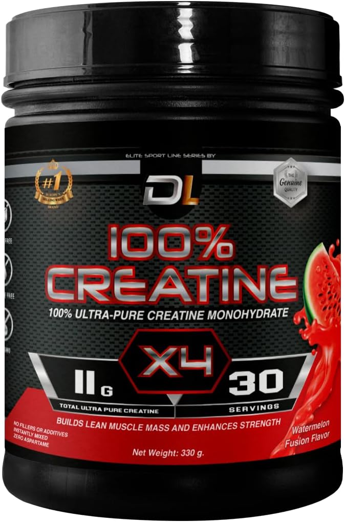 Ultra-Pure Creatine 单水合物粉末 100% 微量化 Creatine 100% 构建 Lean Muscle 弥撒,助力性能,耐力与支持肌肉复苏 + 30 services (300g, 西瓜)