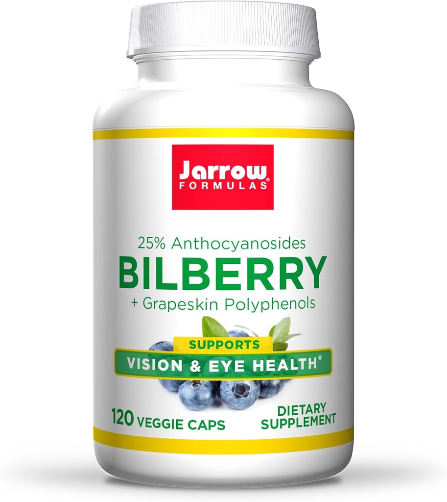 Jarrow Formules Bilberry + 葡萄皮多酚 280毫克 - 120 维吉帽 - 支持视觉和眼部健康 - 最多120 种