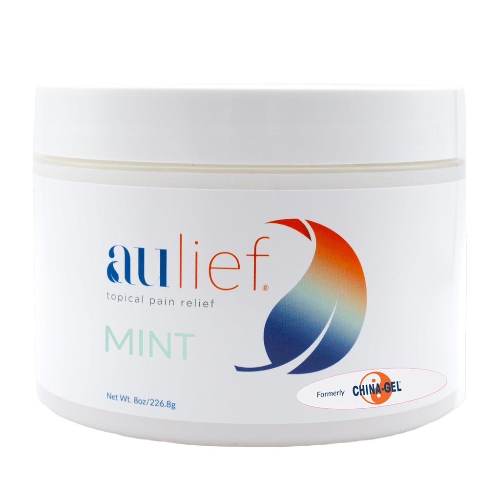 中华-Gel Aulief 止痛药 胆汁 关节炎和肌肉润滑剂 酸性肌肉和联合疼痛药 颈部、膝盖和背部痛药 Premium Mint Green Topical Gel, 8 oz Jar