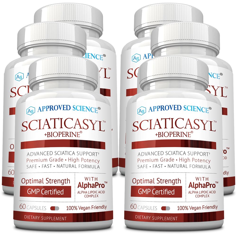 获批科学 Sciaticasyl - 最佳神经支持 - B维生素, 镁, Alpha-Lipoic酸, BioPerine - Vegan - 360 Capsules