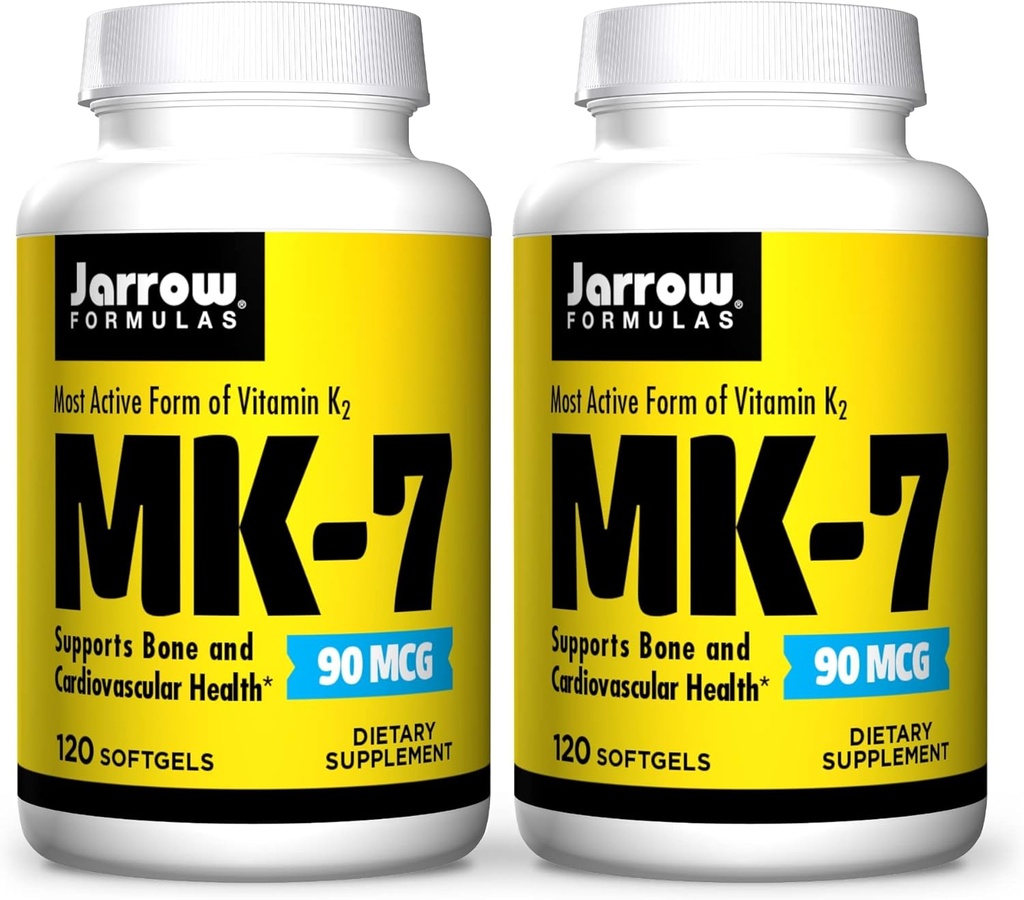 Jarrow公式 MK-7 90 mcg - 120 Softgel, 包2 - 高级维生素K 产品用于构建坚固骨骼 - 支持心脏和心血管健康 - 240 总服务量
