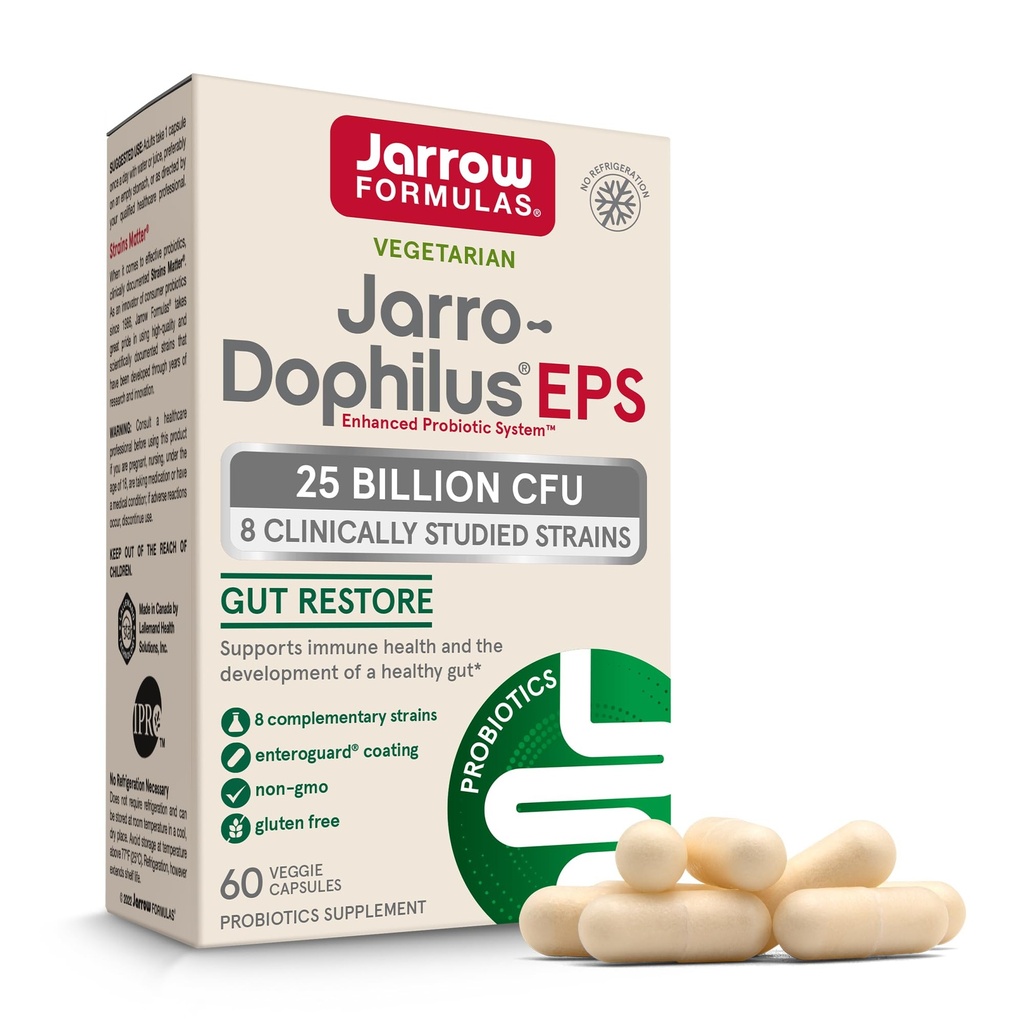 Jarrow Formules Jarro-Dophilus EPS 高概率 -- -- 25亿个有机体/每个服务者 -- -- 60个Vegie Caps -- -- 多排Probiotic -- -- 肠道和免疫健康 -- -- 60个服务者