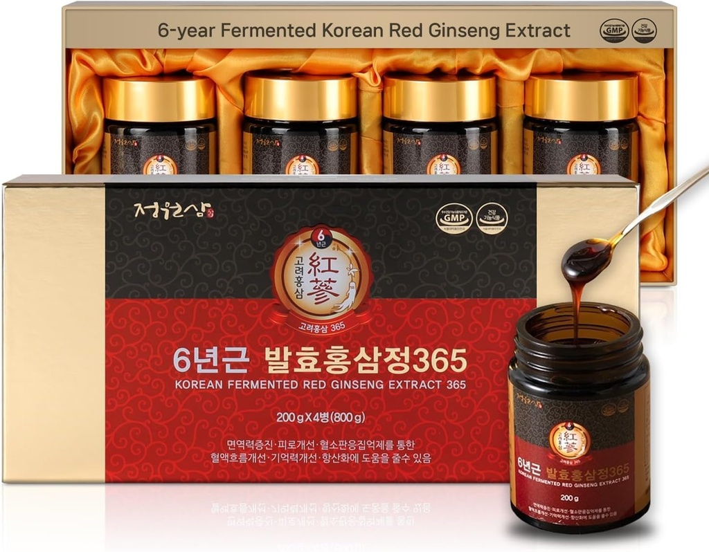 6年发酵 韩国红金森 摘录 QQ 4X 200g 瓶子 QX 9.6mg Ginsenosides / 15g 能源,焦点, Fatigue, Imune支持 QQ 男女草药补充