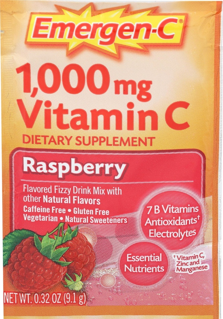 Alacer Raspberry Emergen C 包装,0.32 OZ