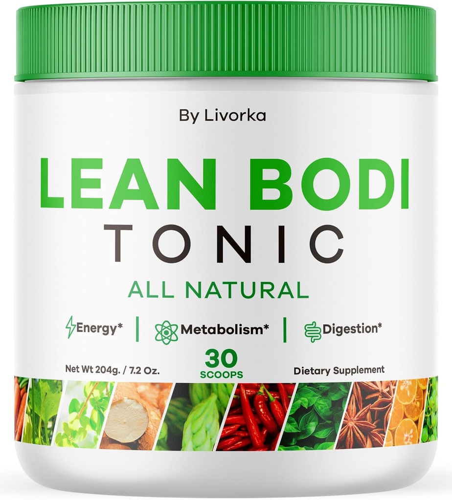 LIVORKA Lean Bodi Tonic, 所有天然先进配方粉 -- -- 30名服役1个月