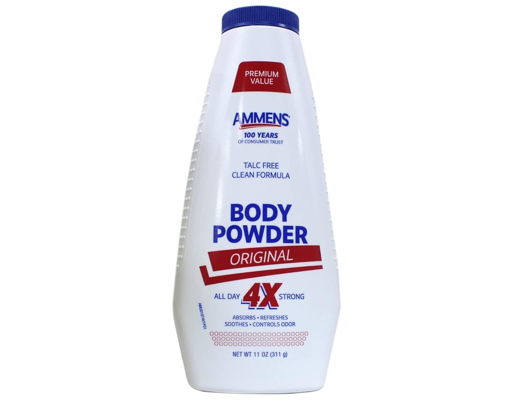 Ammens 身体粉末 免费原始公式 11oz