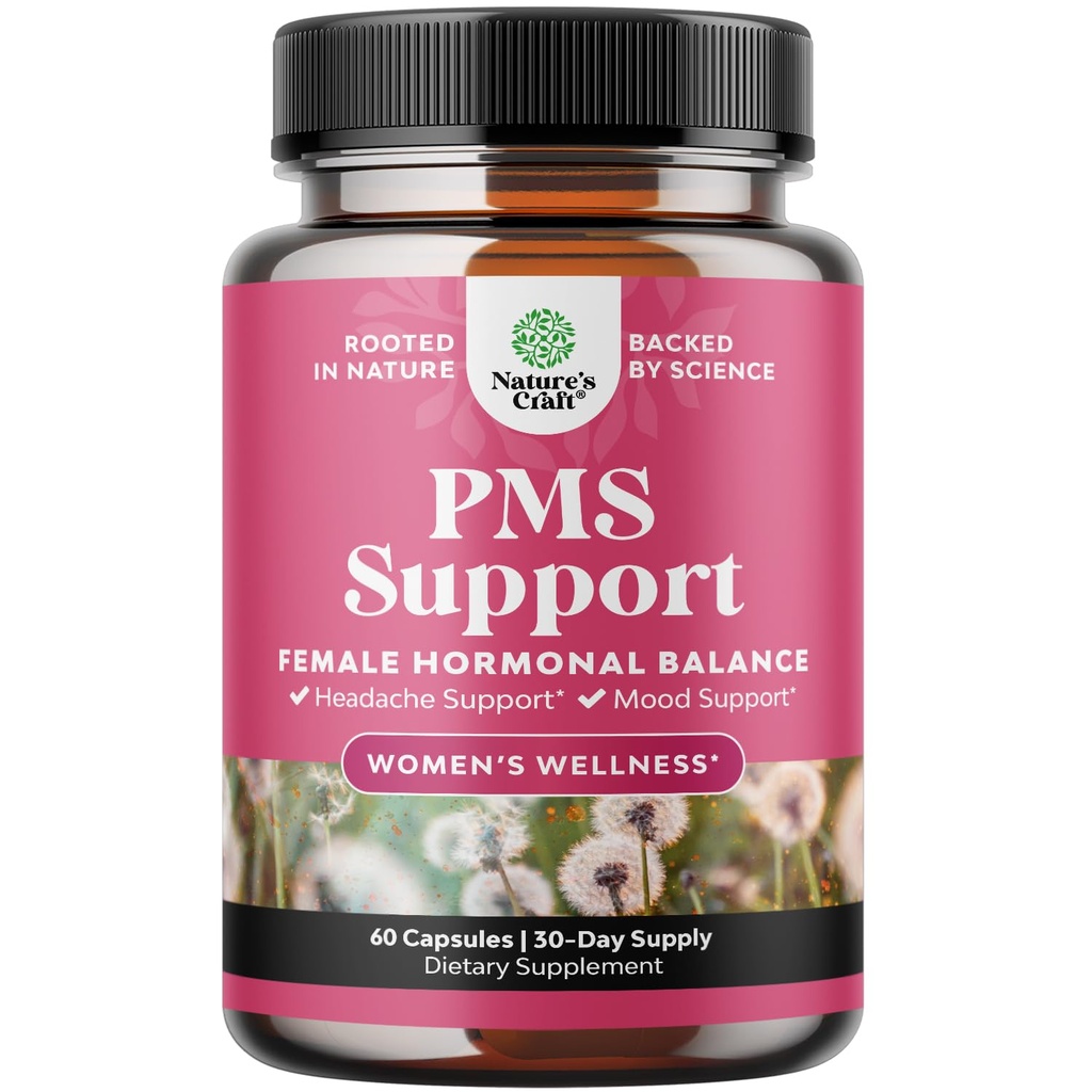 PMS 妇女支助补编 -- -- 与DIM、Chasteberry、Black Cohosh & Ashwagandha 和 Mood Swing -- -- 60 Ct
