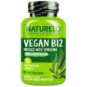 NATURELO Vegan B12 - 含有有机螺旋藻的甲基B12 - 高钾维生素B12 1000 mcg 甲基Cobalamin - 支持健康膜,能源,心脏和眼部健康 - 90 Capsules