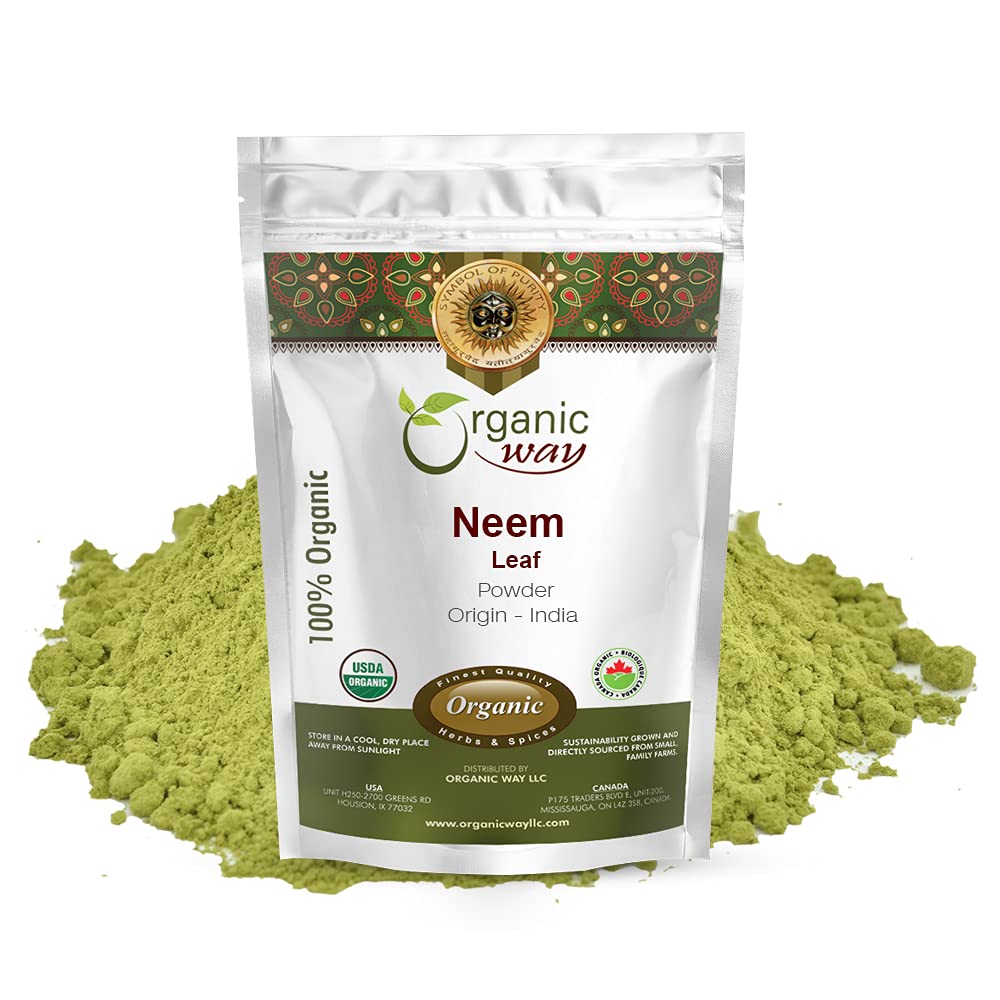 OrGANIC Way Neem Leaf Powder – 欧洲野生火药 – Kosher 认证 – Non GMO & Gluten Free – UDA 认证 – 印度(8 Oz (Pack of 1))