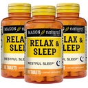 MASON NATURAL 放松和睡眠 饮食草药补充品,配有 Valerian Root & Passiflora 摘录,9个月供应,3包