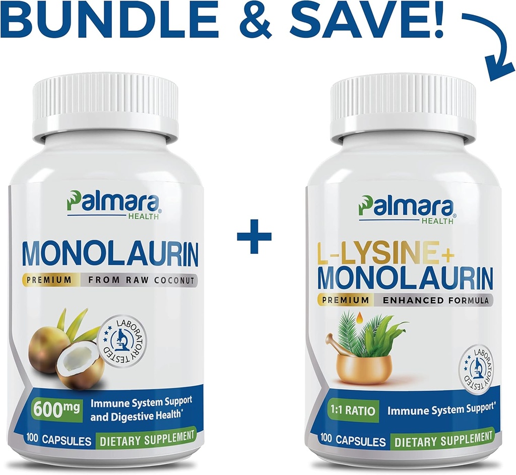 Palmara 保健 Premium Monolaurin 600mg + L-Lysine + Monolaurin Combo 高血压