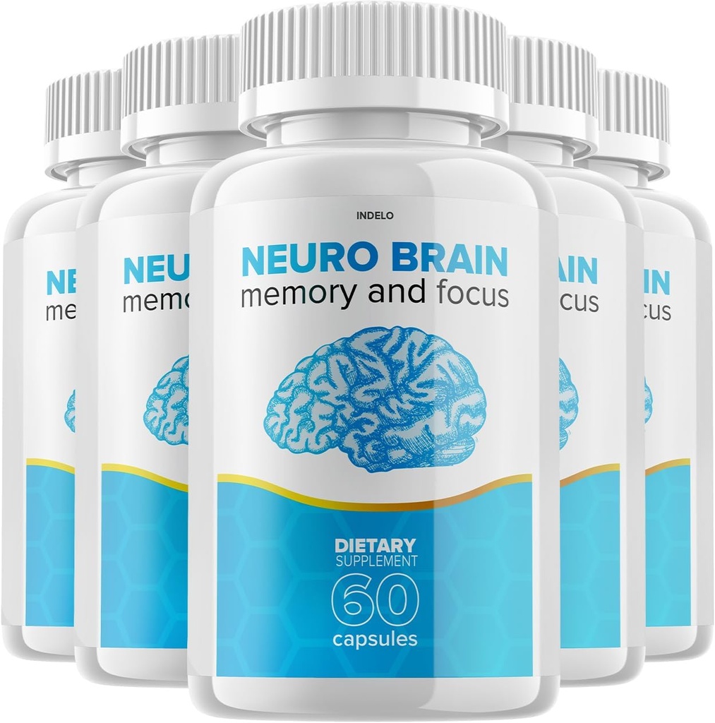 (5 Pack) 神经脑与焦点补充,神经脑记忆焦点与认知支持,神经脑药丸 Nootropic NeuroBrain to boost memory Neuro Brain Vitamin (300 Capsules)