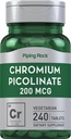 (原始内容存档于2018-09-21) (英语). Piping Rock Chromium Picolinate 200mcg | 240 tablets | Vegetarian, Non-GMO, Gluten Free Supple Supplement