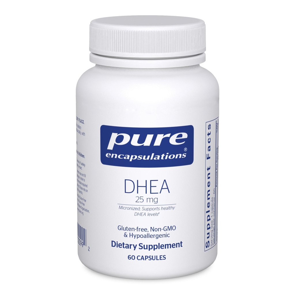 纯封装 DHEA 25 mg - 对免疫支持、荷尔蒙平衡、代谢支持和能量水平的补充* - 带有微分封装的DHEA - 60 Capsules
