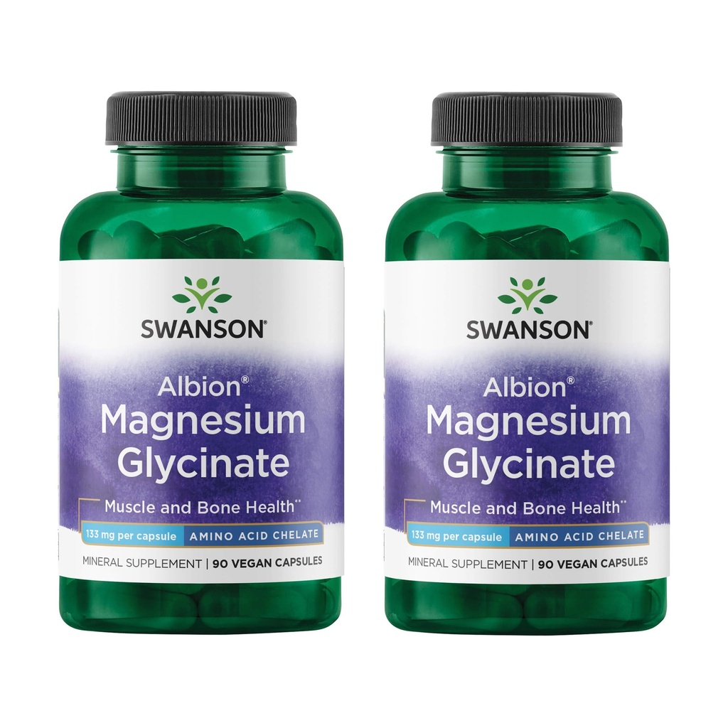 Swanson Chelated Magnesium 133 毫米 90 卡普尔(2包)