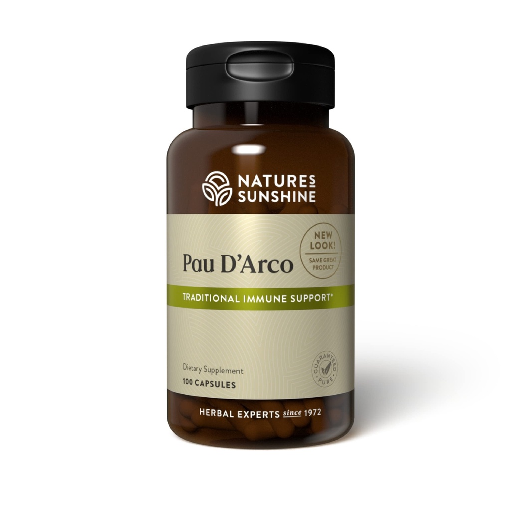 大自然的阳光Pau D ' Arco, 100 Capsules |支持免疫系统,提供抗氧化剂,并协助自然解毒过程
