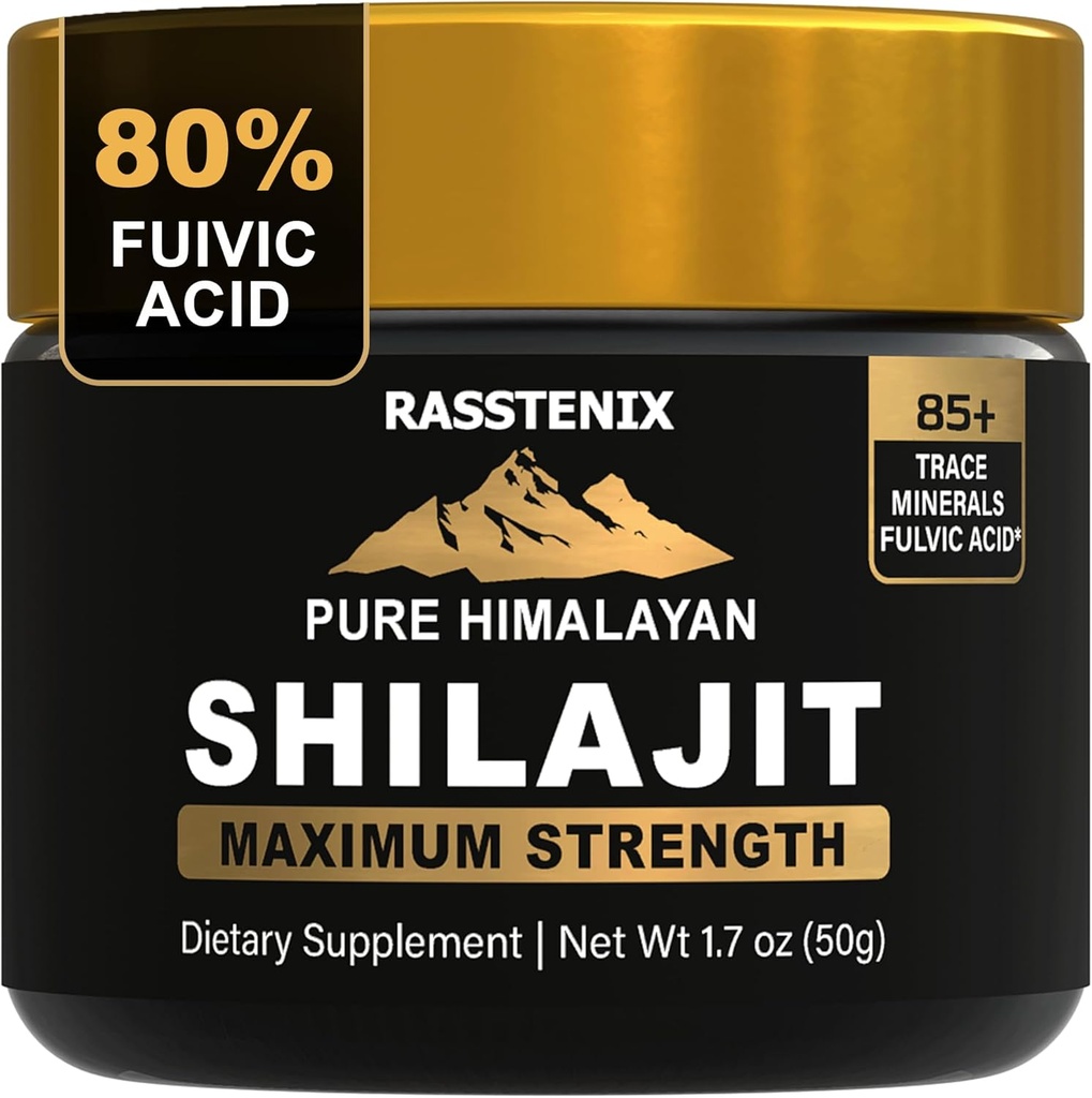Shilajit - Pure Himalayan Organic Shilajit Resin for Energy, Maximum Potency, Mental Clarity and Immunity - 85+ Natural Trace Minerals & Fulvic Acid - Natural Shilajit Resin for Men and Women