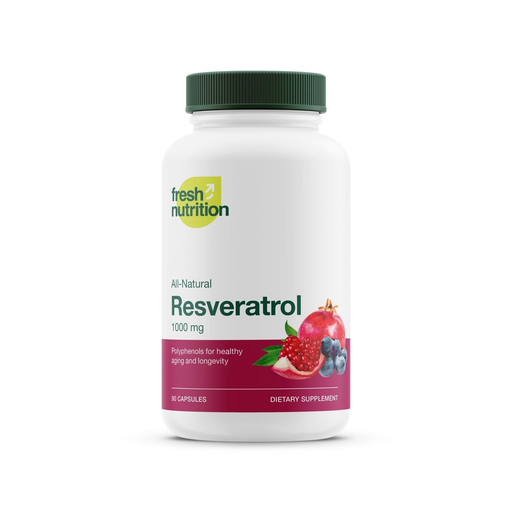 Resveratrol Supplement - Trans-resveratrol Extra Strength 750mg - Natural, Pure and Potent Polyphenols Supplement - Vegan, Non GMO, Gluten-free - 90 Capsules