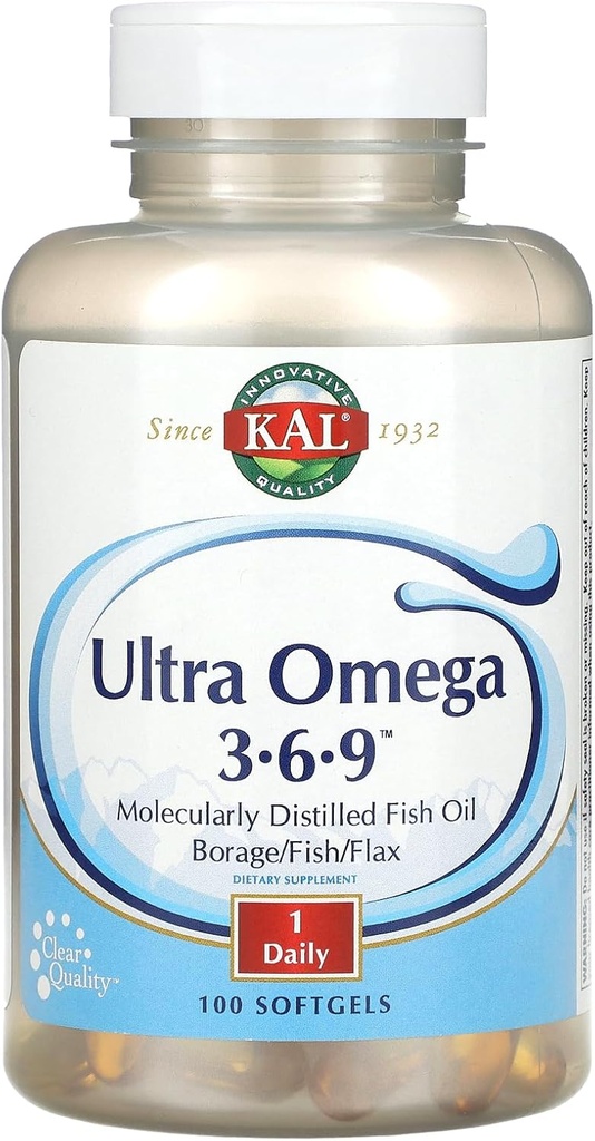 Kal Ultra Omega 3-6-9,100软胶