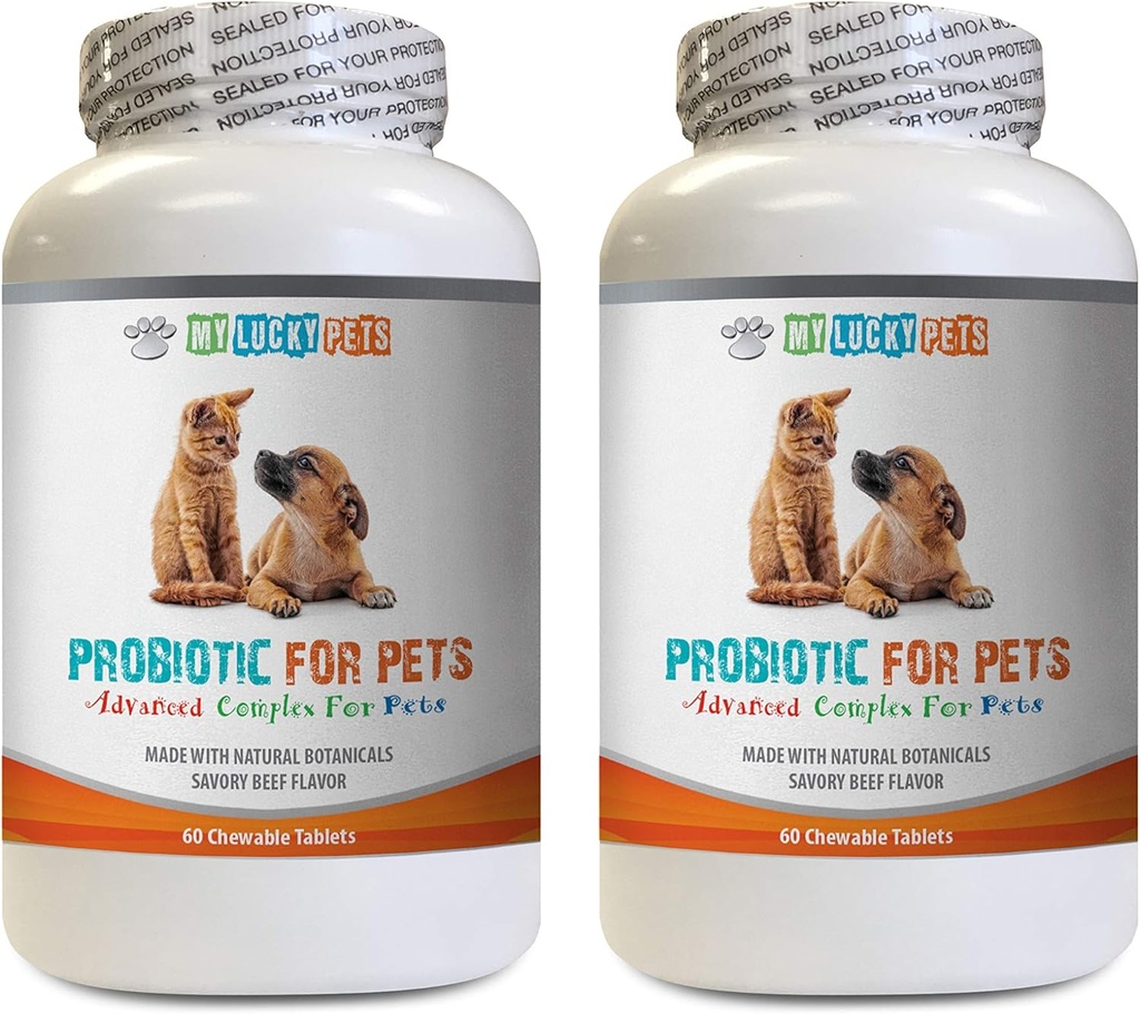 犬类亲生消化酶 - PET Probiotic - DOGS and CATS - Digesition BOOST - 得到BAD呼吸的RID 并停止DIARRHEA - 乳房杆菌 沙利瓦里乌斯亲生酶 - 2瓶(120份治疗)