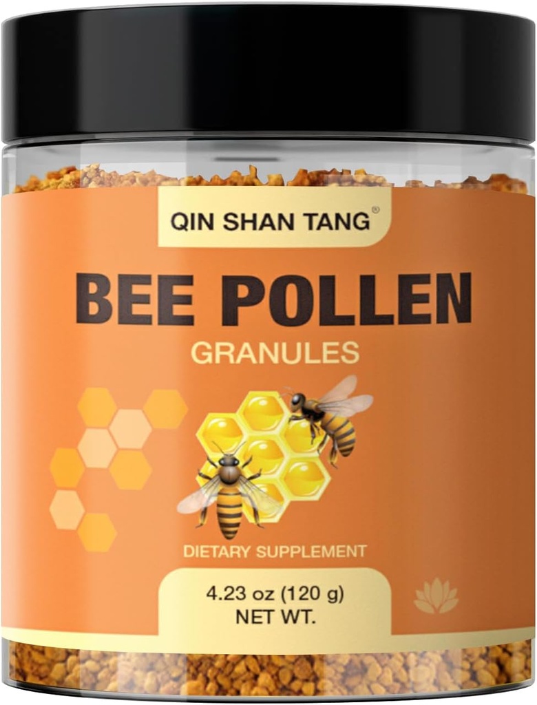 Bee Pollen Granules - 天然超级食品补充品,富含蛋白质、维生素、矿物,用于免疫支持、能源促进和消化健康(120克)