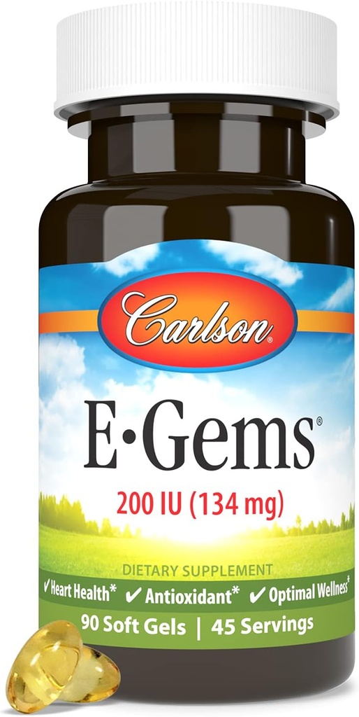 Carlson E-Gems 200 IU(134 mg),天然来源维生素E,最佳井,90软宝石