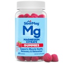 SlowMag Mag Magnesium Citrate Gummys - 支持肌肉健康,恢复和放松,自然莓火焰,60个计数
