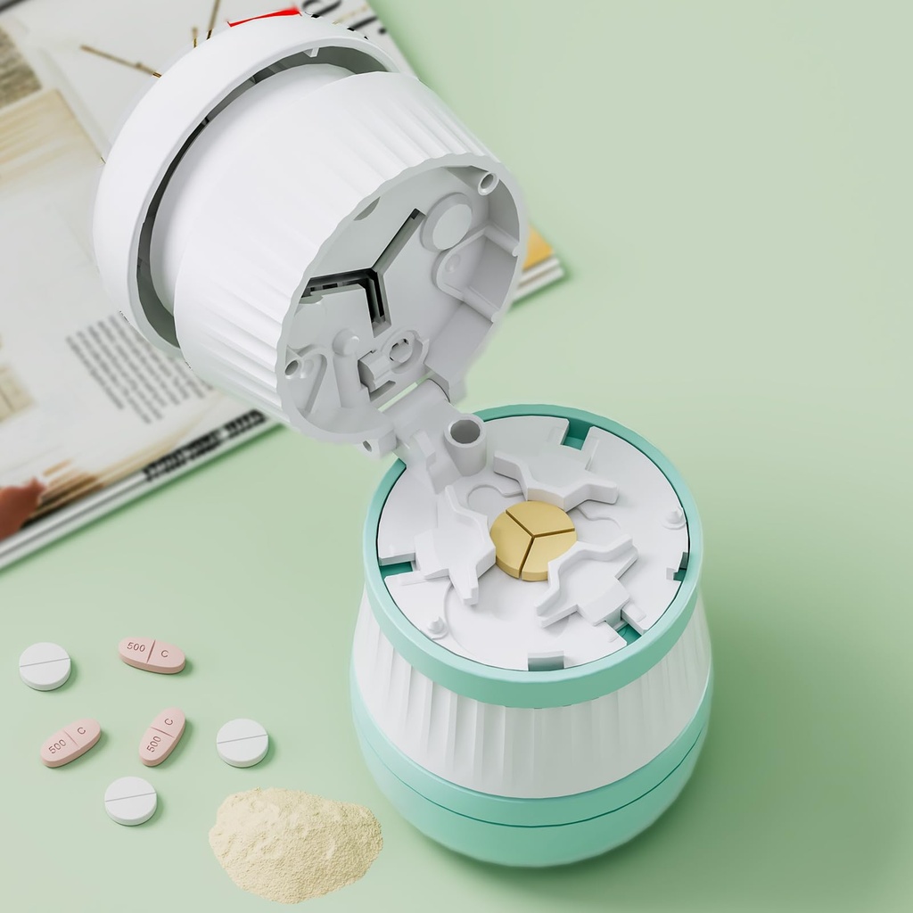Pill Cutter - 将小药片或大药片切成三分之一的无污钢刀片,Pill Cutter 1/3, 适合切除维生素,平板(1-3 Green)