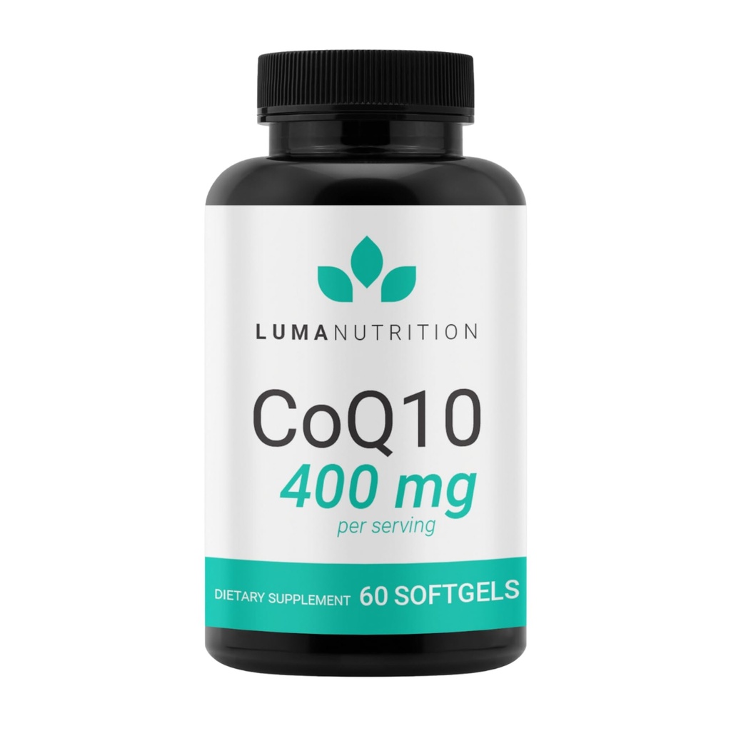 Luma 营养 CoQ10 400mg 软胶 - 高吸附性软胶 Q10 - CO Q-10 200mg / 400mg 一人服务 - 心脏健康 - 60 液体软胶