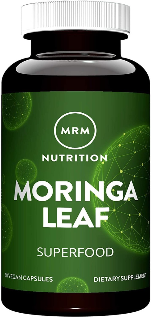 MRM Nutrition Moringa Leaf Capsules - For Women & Men - Made with 600mg Organic Moringa, Supplement to Support Nutrient Density and Digestive Health, Vegan, Gluten‑Free, & Non‑GMO - 60 Servings