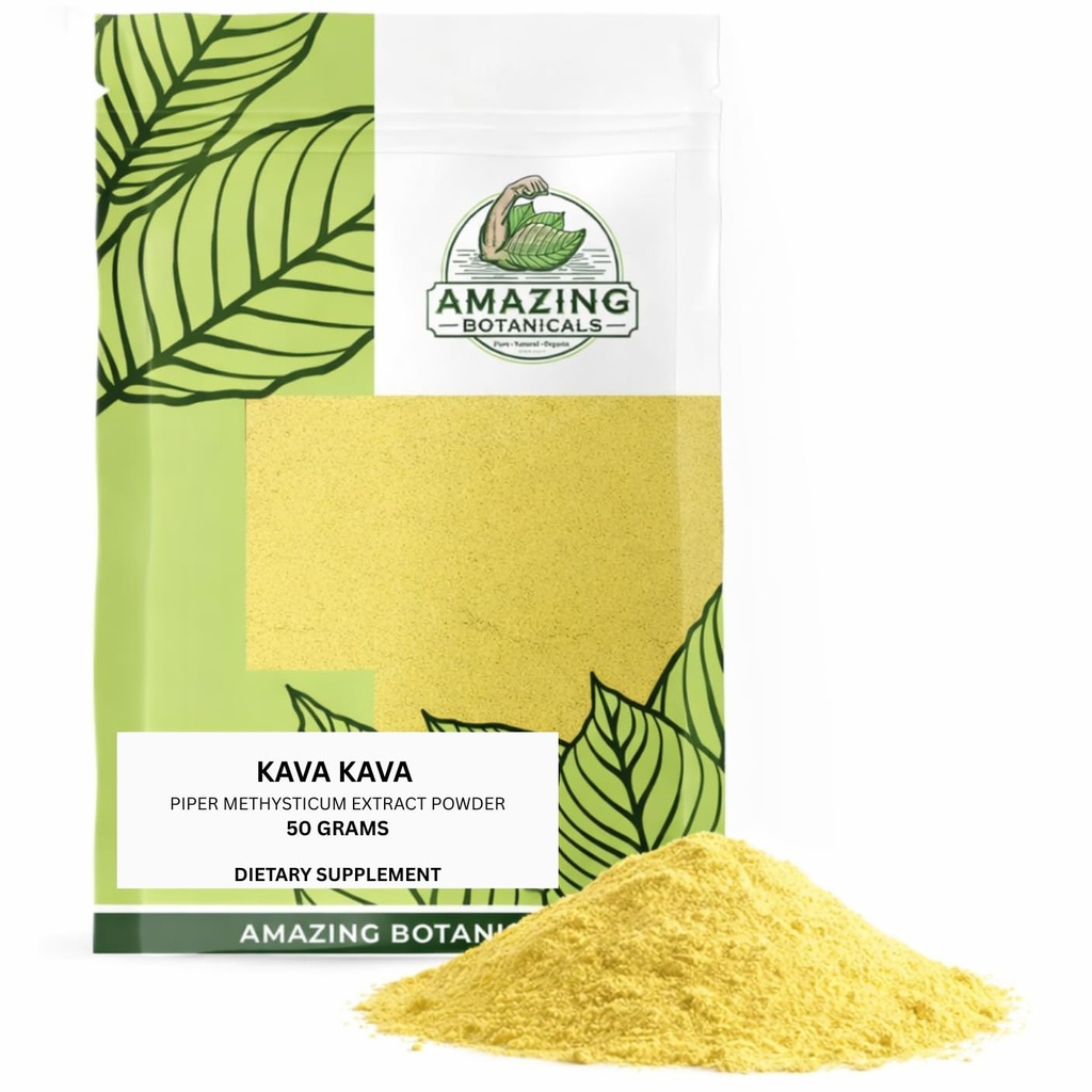 卡瓦精液(Premium Kava) 70% 提取法 - 高概率放松和压力救济补充法 - 天然木气促进剂、平静和睡眠(50格拉姆)