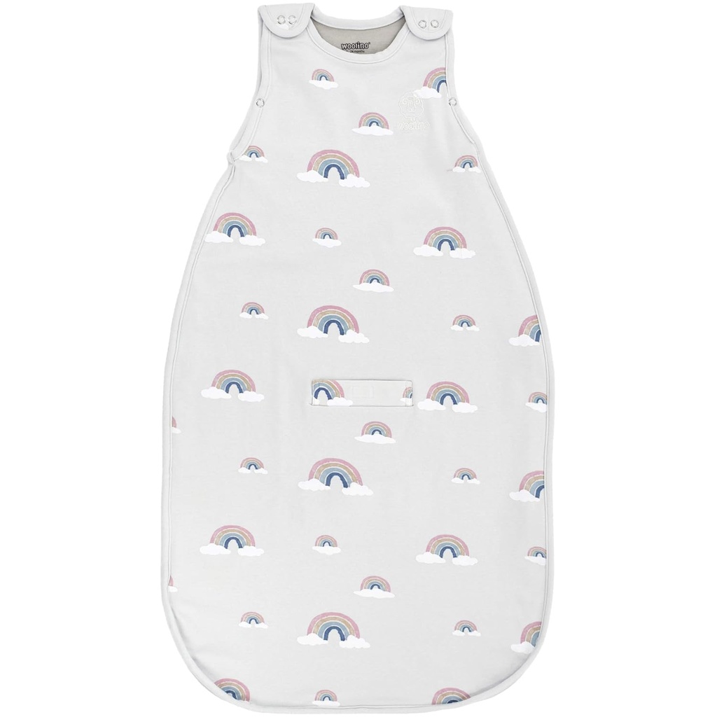 Woolino Merino Wool 终极婴儿睡眠袋 - 4季婴儿可穿戴布蘭特 - Two-Way Zipper 调整可睡袋 婴儿和托德勒斯 - 通用尺寸(2-24个月) - 彩虹